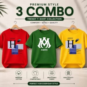 premium quality boys T_shirt 3 pice combo set…..