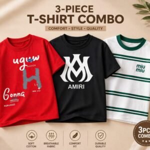 premium quality boys T_shirt 3 pice combo set…..