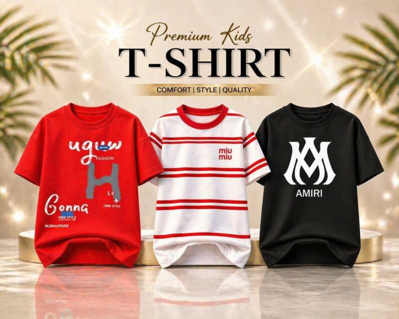 premium quality boys T_shirt 3 pice combo set…..